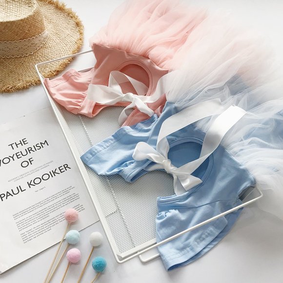 BLUE Tulle Bell Sleeve A-Line Dress - Toddler Girl, Kid Girl - Picture 2 of 2